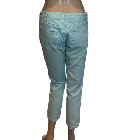 Tory Burch Alexa Cropped Ankle Skinny Jeans Pants Mint Green Size 29 EUC - Picture 7 of 8